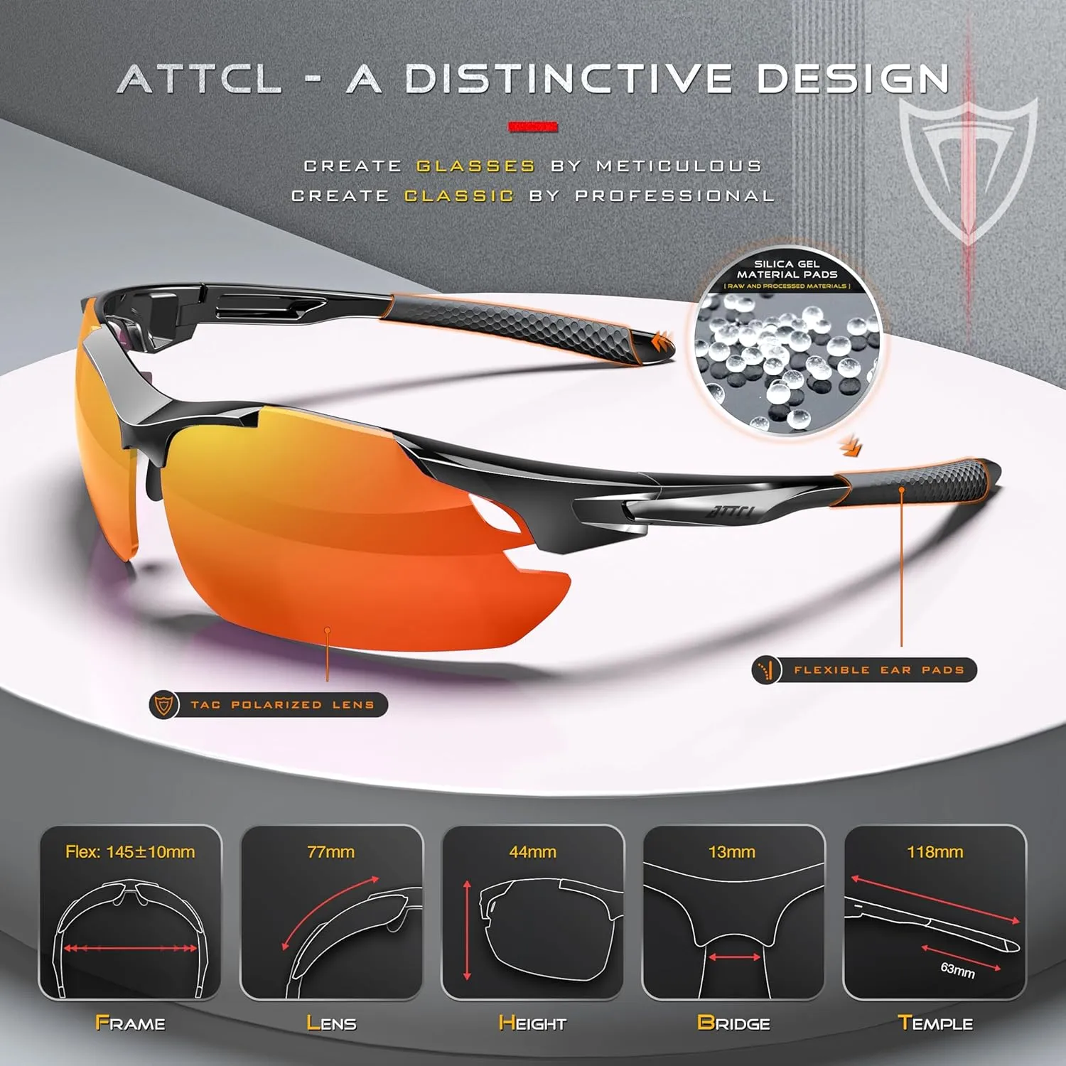 ATTCL Urltra-Light Polarized Sunglasses Men Women, Upgraded Sports glasses for Cycling Driving Fishing running UV Protection