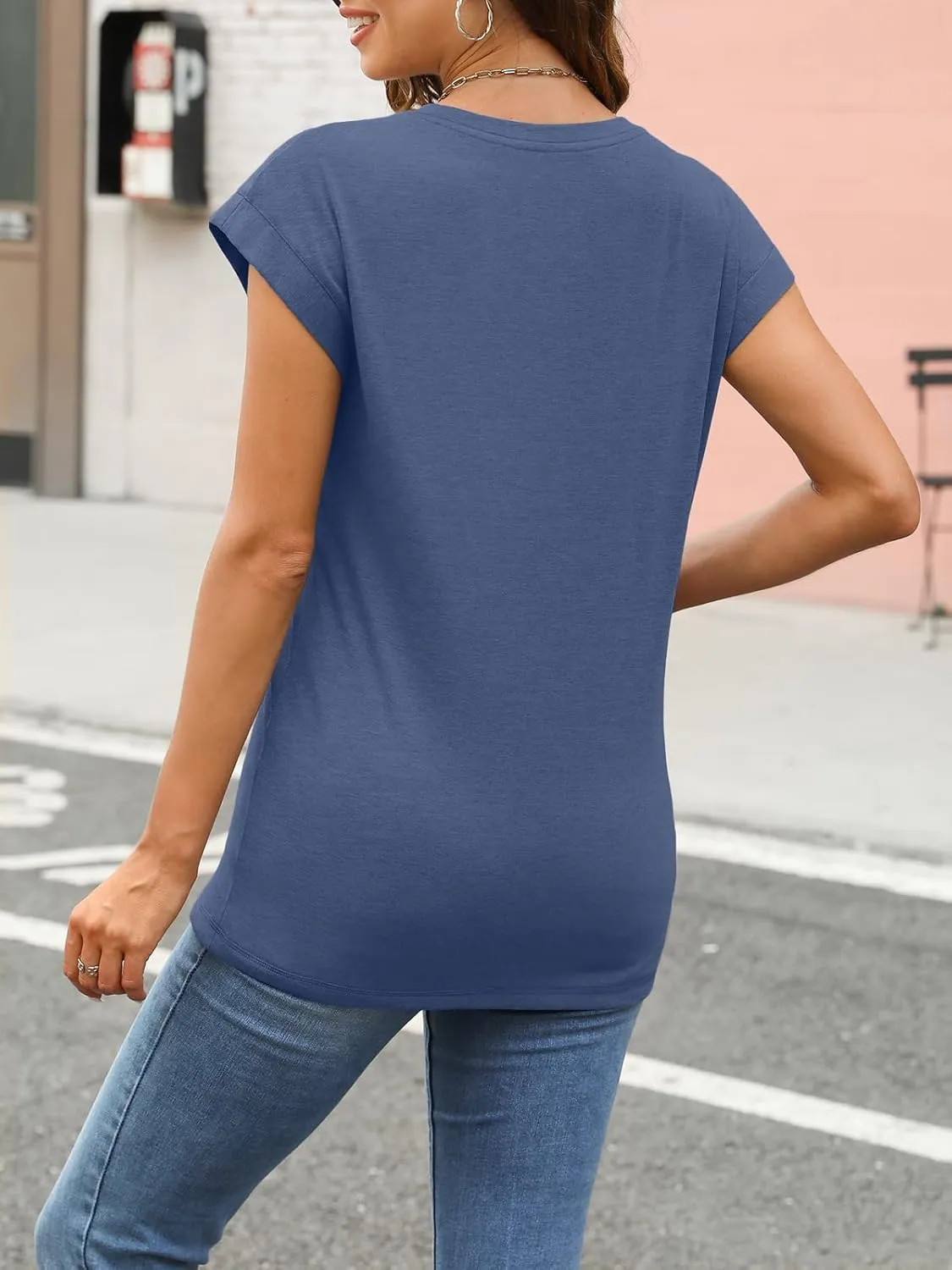 AUTOMET Womens Cap Sleeve Summer Tops Business Casual T Shirts Dressy Spring Fashion Outfits Cute Trendy Clothes 2025