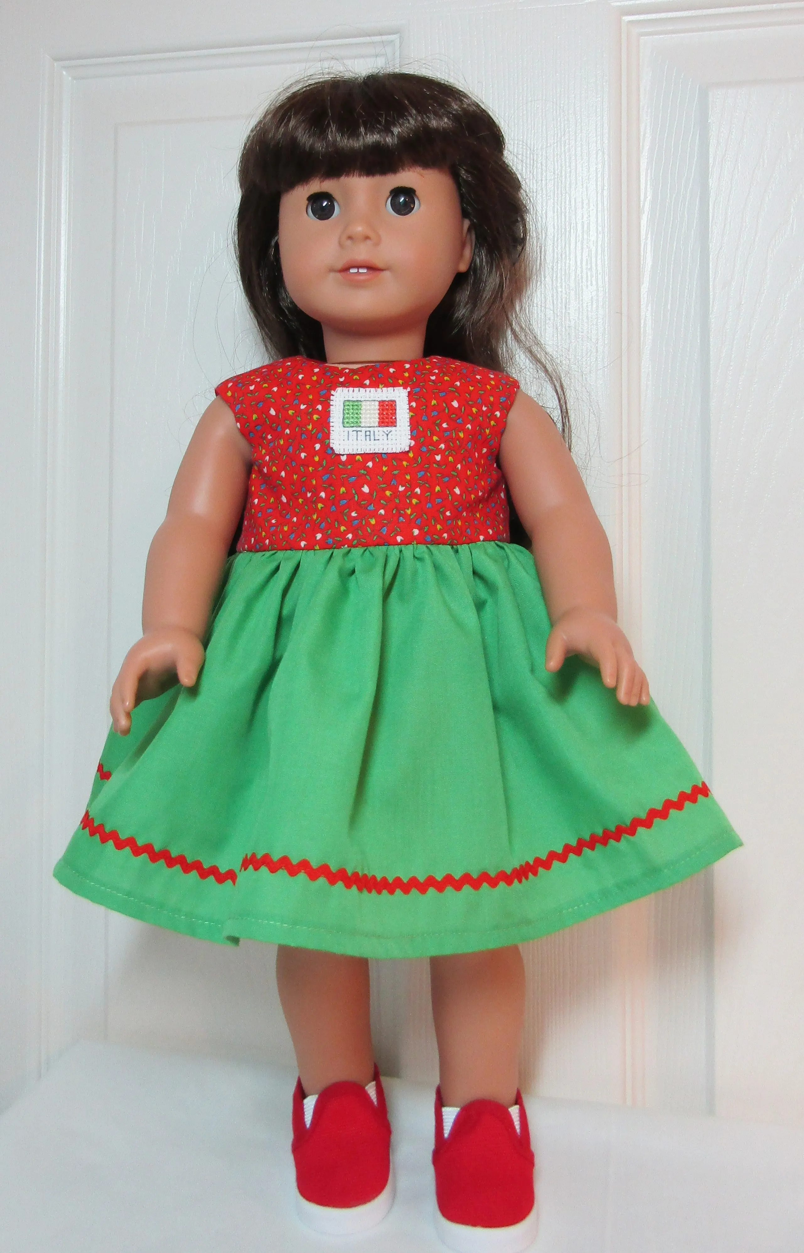 Canvas Slip-on Shoes 18 & 15 inch Doll: Red