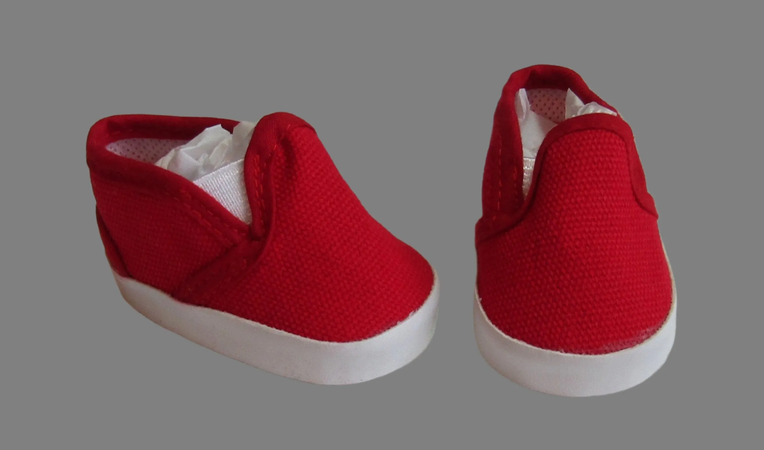 Canvas Slip-on Shoes 18 & 15 inch Doll: Red