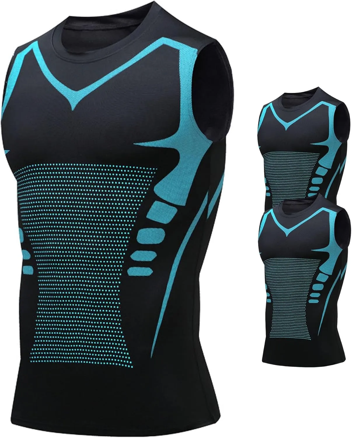 Compression Shirt Men Slimming Body Shaper Vest Crewneck Workout Shirts Tummy Control Undershirts