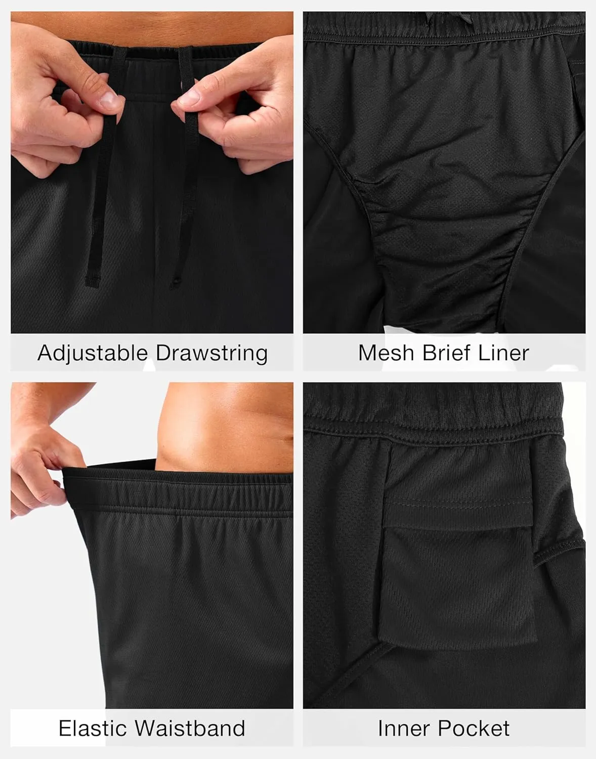 G Gradual Running Shorts for Men 3.5 inch Lightweight Breathable Gym Shorts with Brief Liner Athletic Training Workout Sport