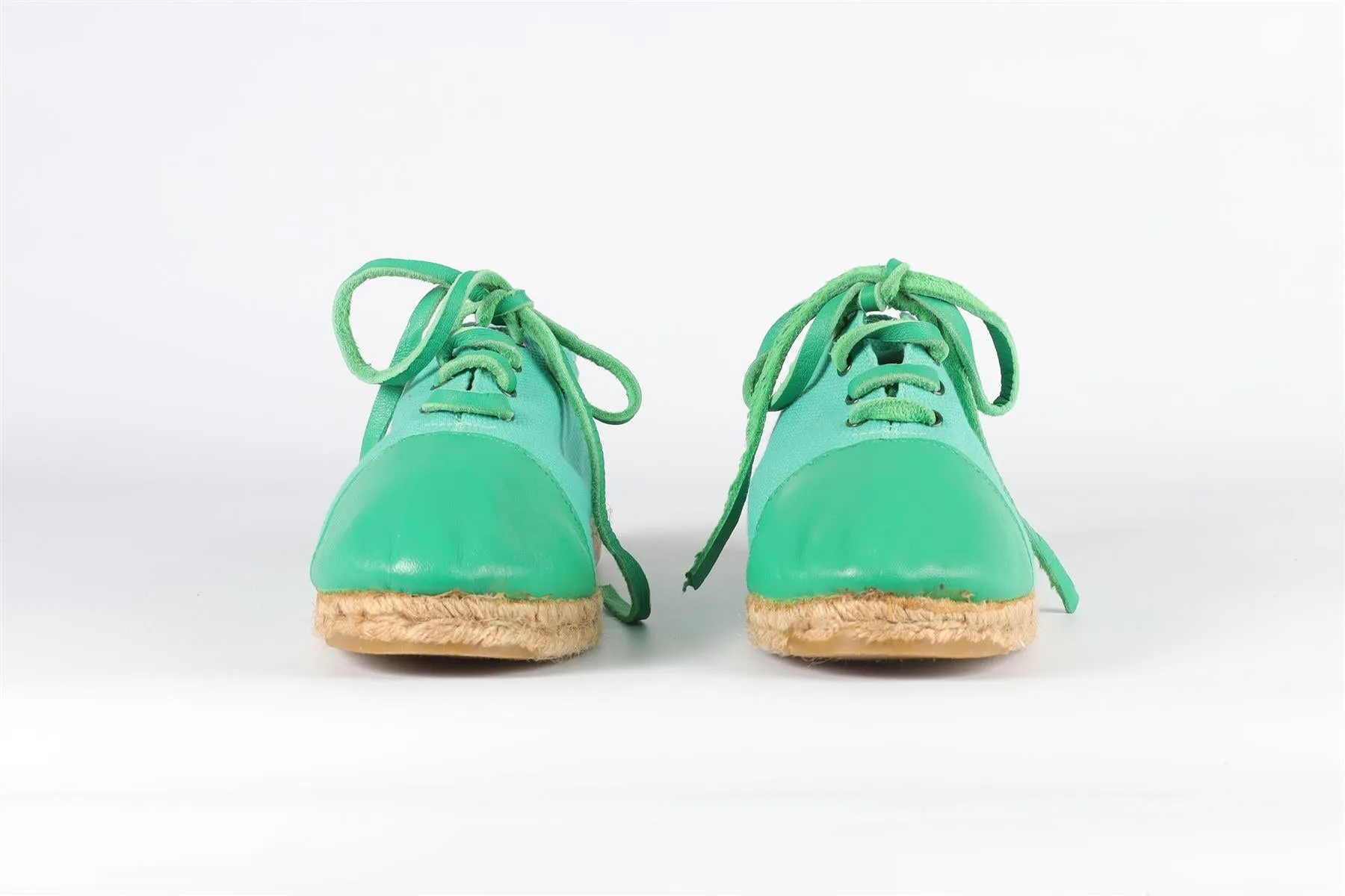 HERMÈS GREEN CANVAS ESPADRILLES EU 41, UK 8, US 11