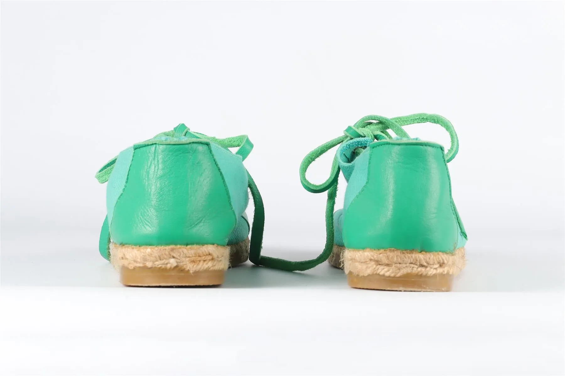 HERMÈS GREEN CANVAS ESPADRILLES EU 41, UK 8, US 11