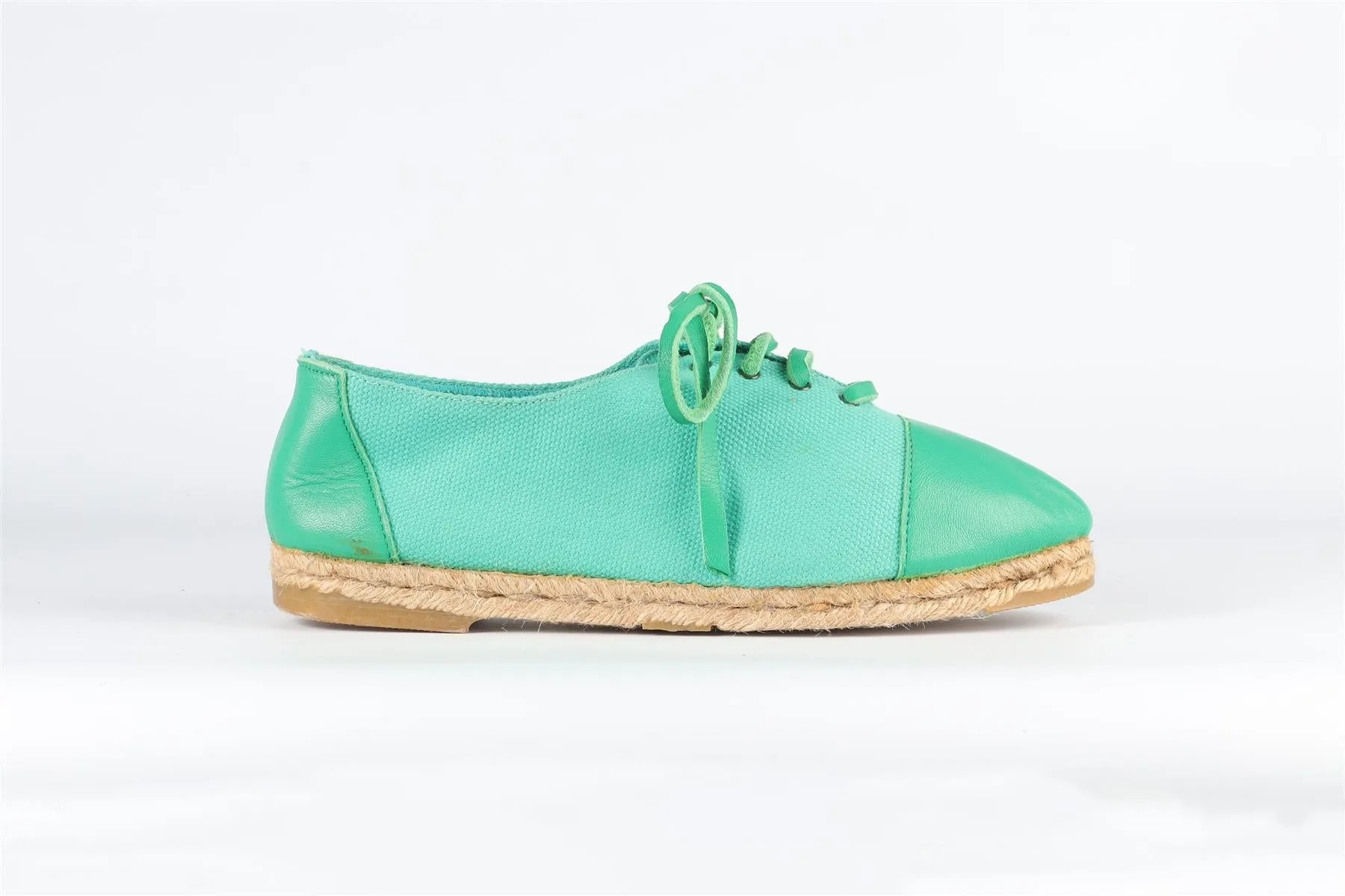 HERMÈS GREEN CANVAS ESPADRILLES EU 41, UK 8, US 11