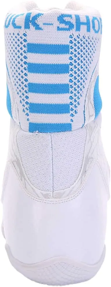 High-Top Boxing Wrestling Shoes for Men & Women, Professional Combat Training Kickboxing Boots for MMA, Cross-Training, Weightlifting | Lace-Up Ankle Support & Anti-Slip Sole