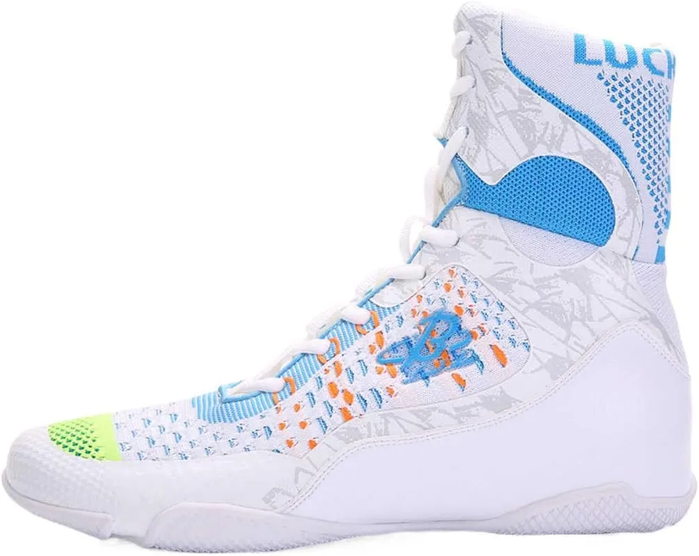 High-Top Boxing Wrestling Shoes for Men & Women, Professional Combat Training Kickboxing Boots for MMA, Cross-Training, Weightlifting | Lace-Up Ankle Support & Anti-Slip Sole