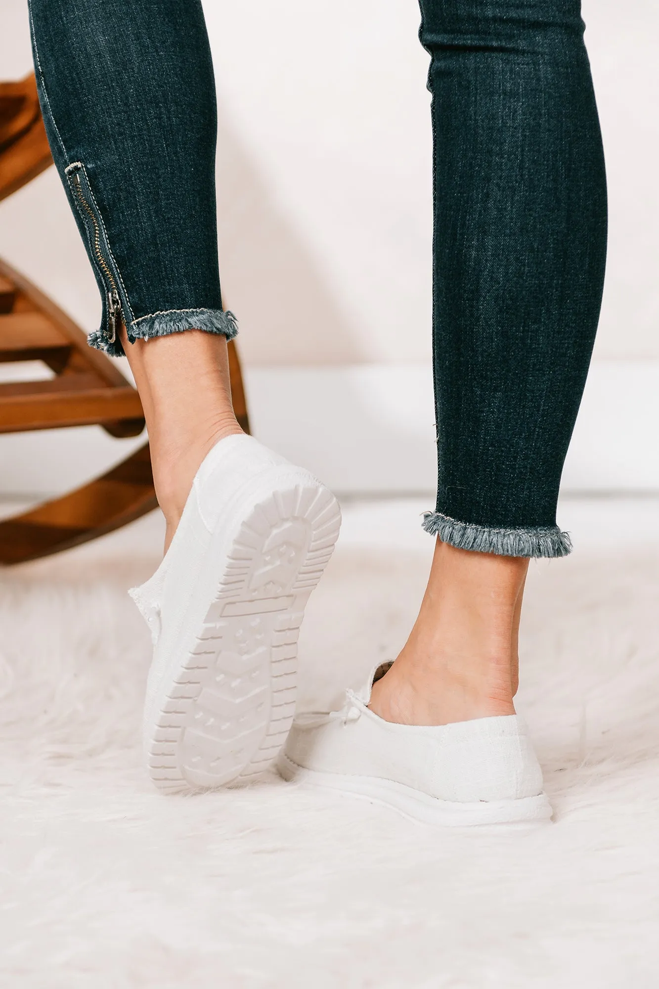 IMPERFECT Fight The Feeling Slip On Boat Sneakers (White)
