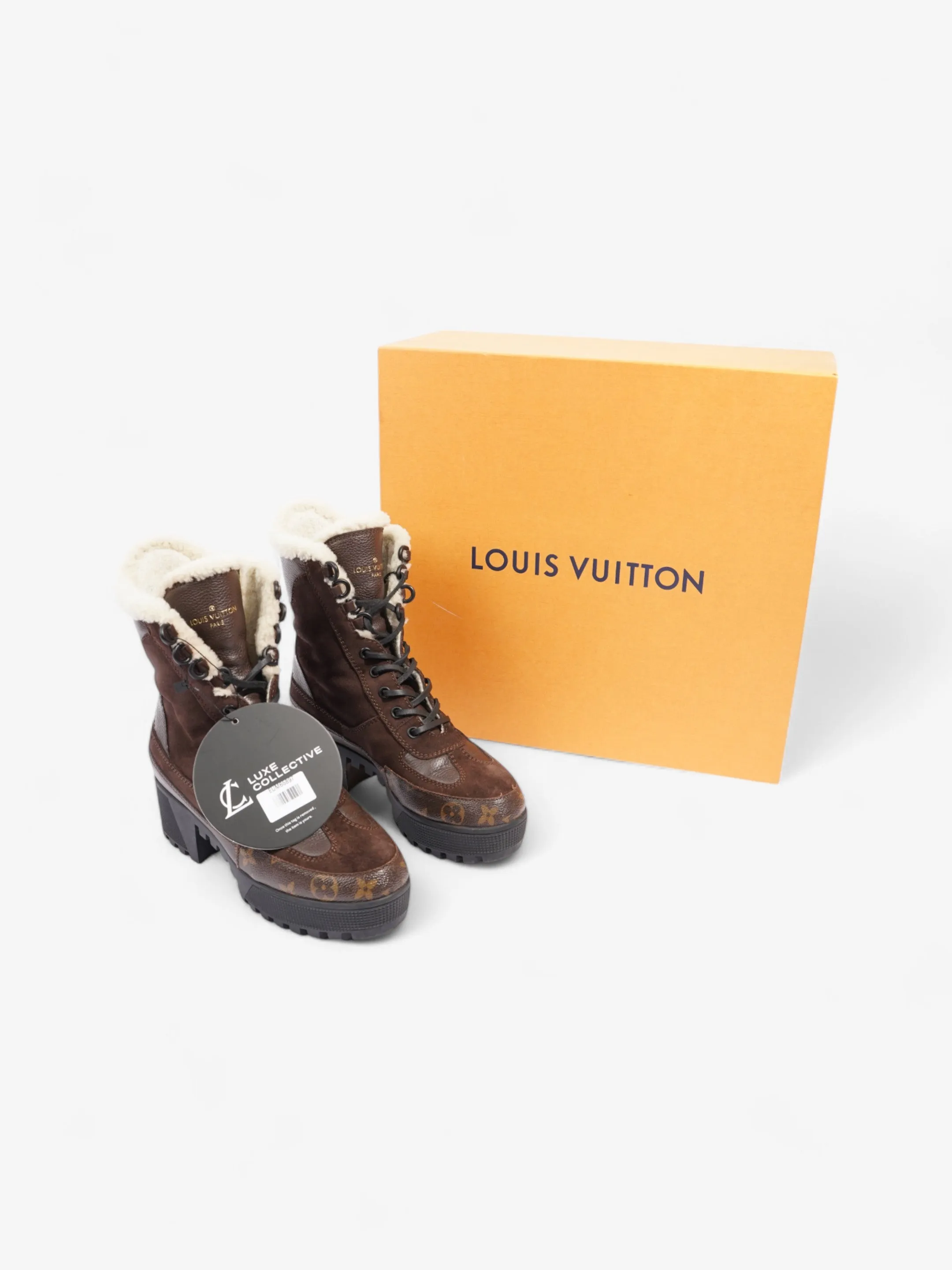 Louis Vuitton Laureate Platform Desert Boot Brown Suede EU 37 UK 4