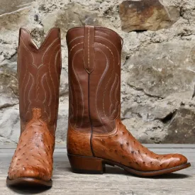 Lucchese Men's 13" Leather Boot W/Full Quill Ostrich In Tan