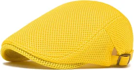 meioro Mens Breathable Mesh Summer Hat Adjustable Flat Cap Newsboy Beret Ivy Cap Irish Cabbie Fishing Hats
