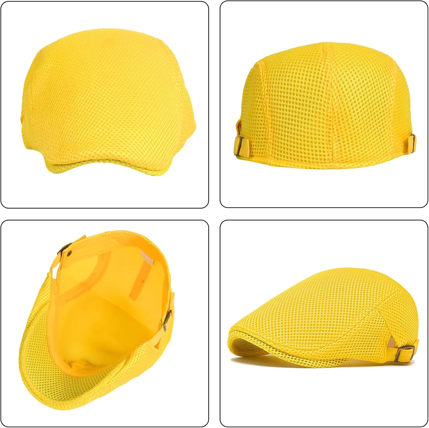 meioro Mens Breathable Mesh Summer Hat Adjustable Flat Cap Newsboy Beret Ivy Cap Irish Cabbie Fishing Hats