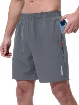 Mens Athletic Shorts Running Shorts Quick Dry Workout Shorts 7"/ 9" Lightweight Gym Basketball Shorts Zipper Pockets