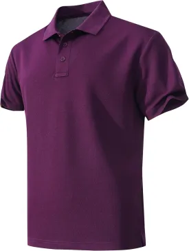 Men's Quick-Dry Active Polo Shirts Short Sleeve Performance for Golf Tennis Daily Casual Collared T-Shirt