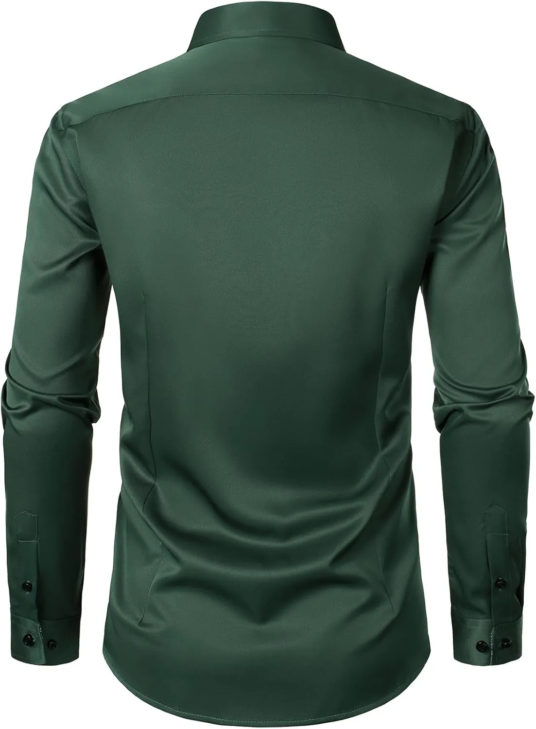 Men's Stretch Multi-Use Long Sleeve Dress Shirts Party Prom Wedding Shirts with Slight Sheen
