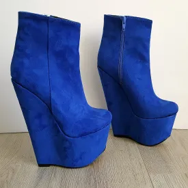 Parlament Blue Ankle 16 cm Heel Wedge Booties