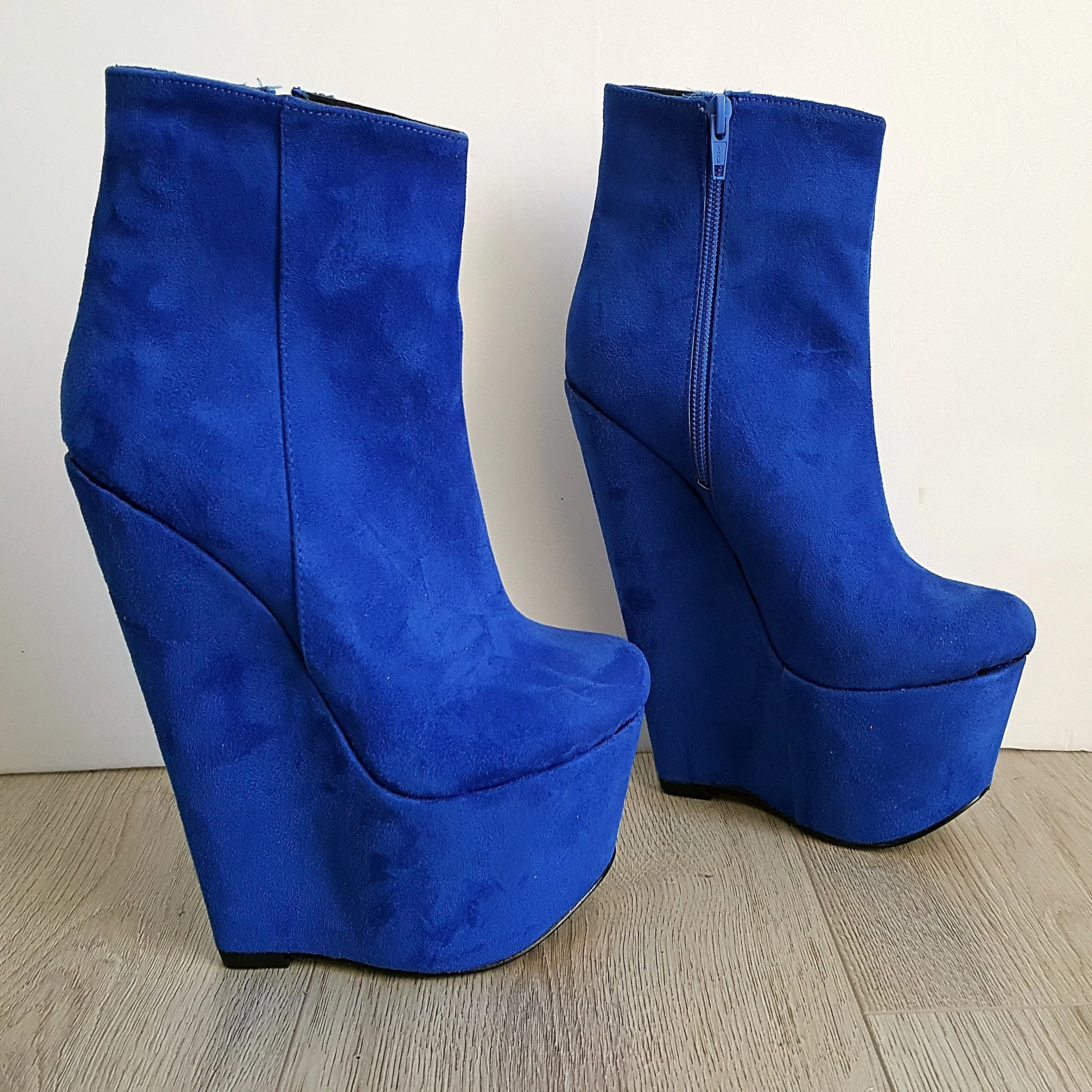 Parlament Blue Ankle 16 cm Heel Wedge Booties