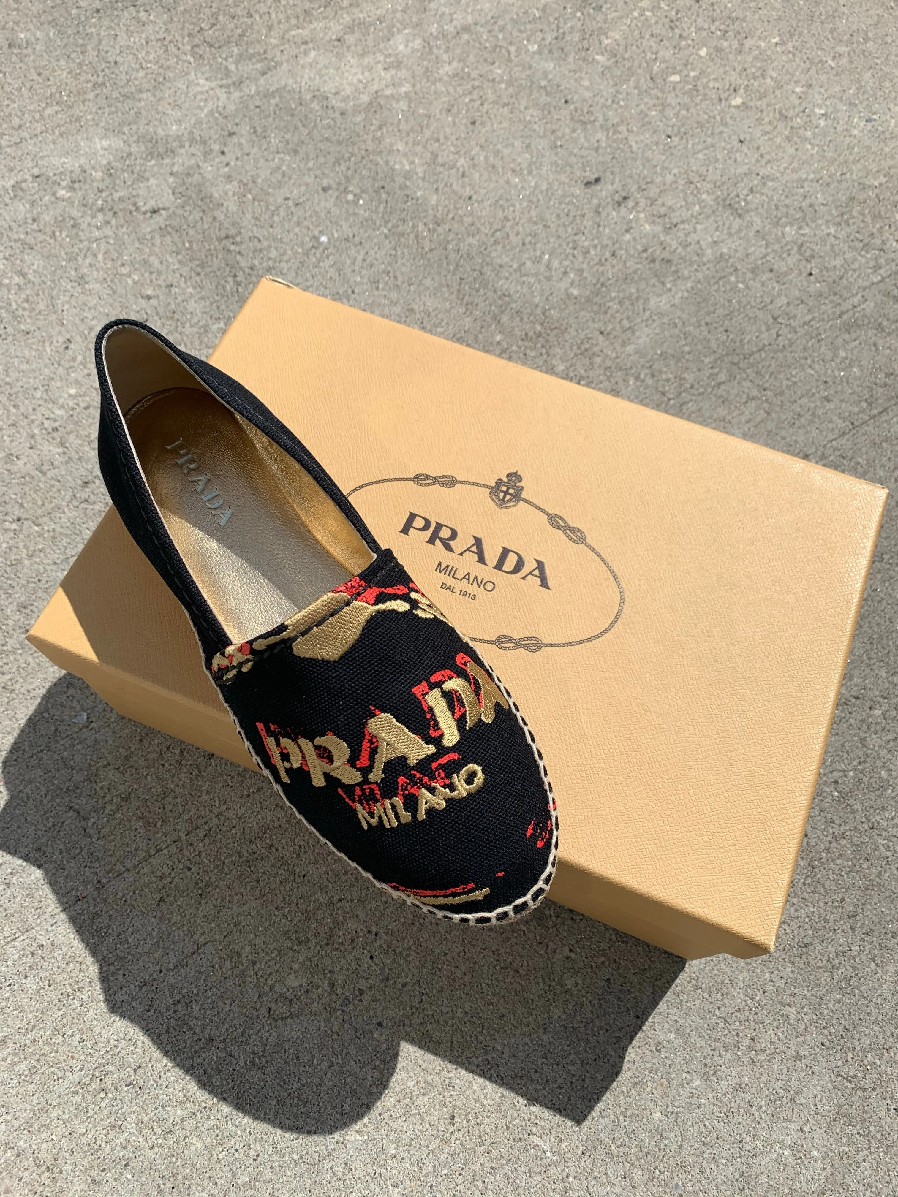 Prada Canapa St. Logo Espadrilles