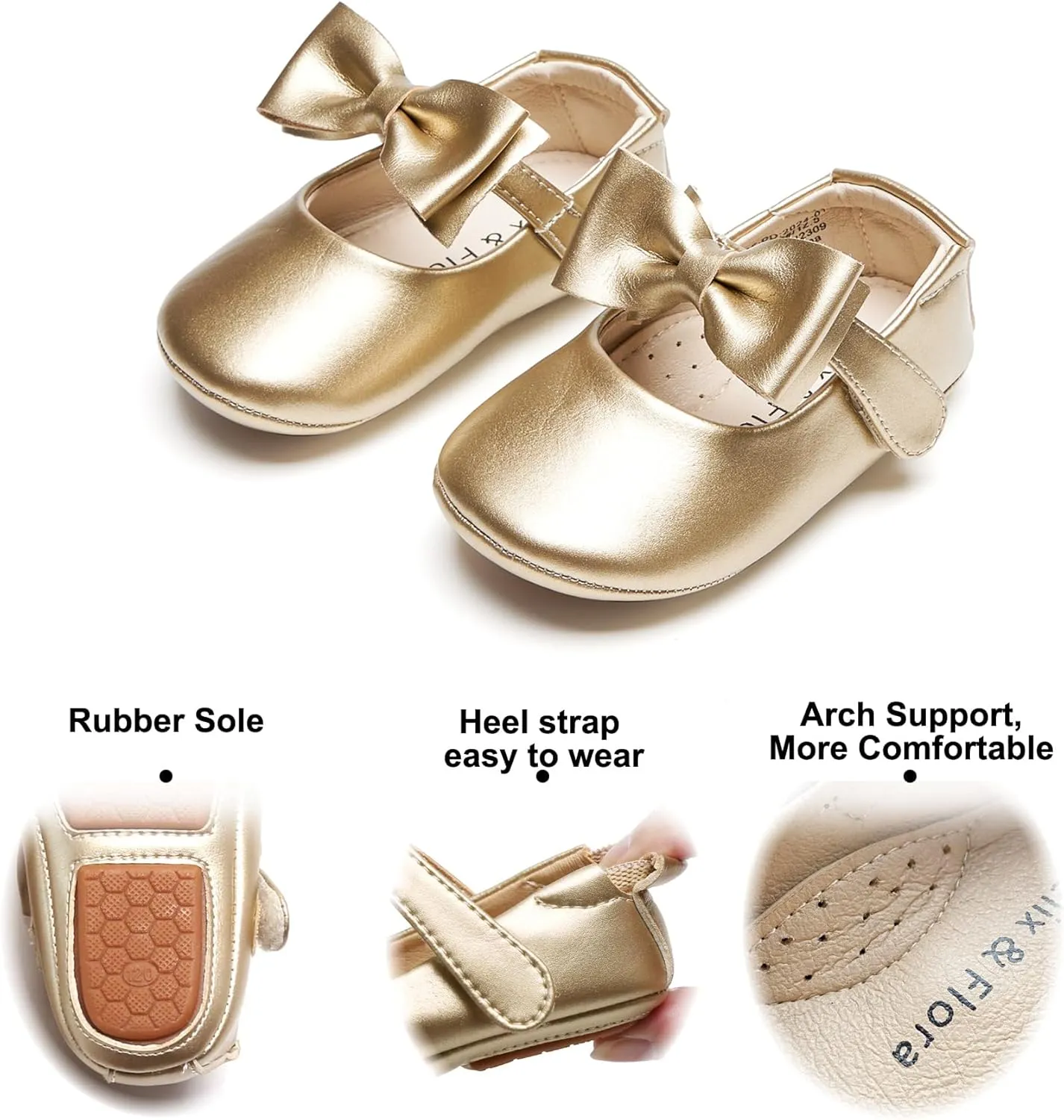 Soft Sole Baby Dress Shoes - Infant Baby Walking Shoes Moccasinss Rubber Sole Crib Shoes.