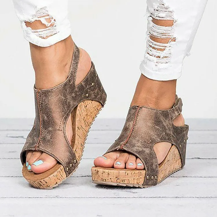 Summer Peep Toe Women's Platform Wedge Sandals