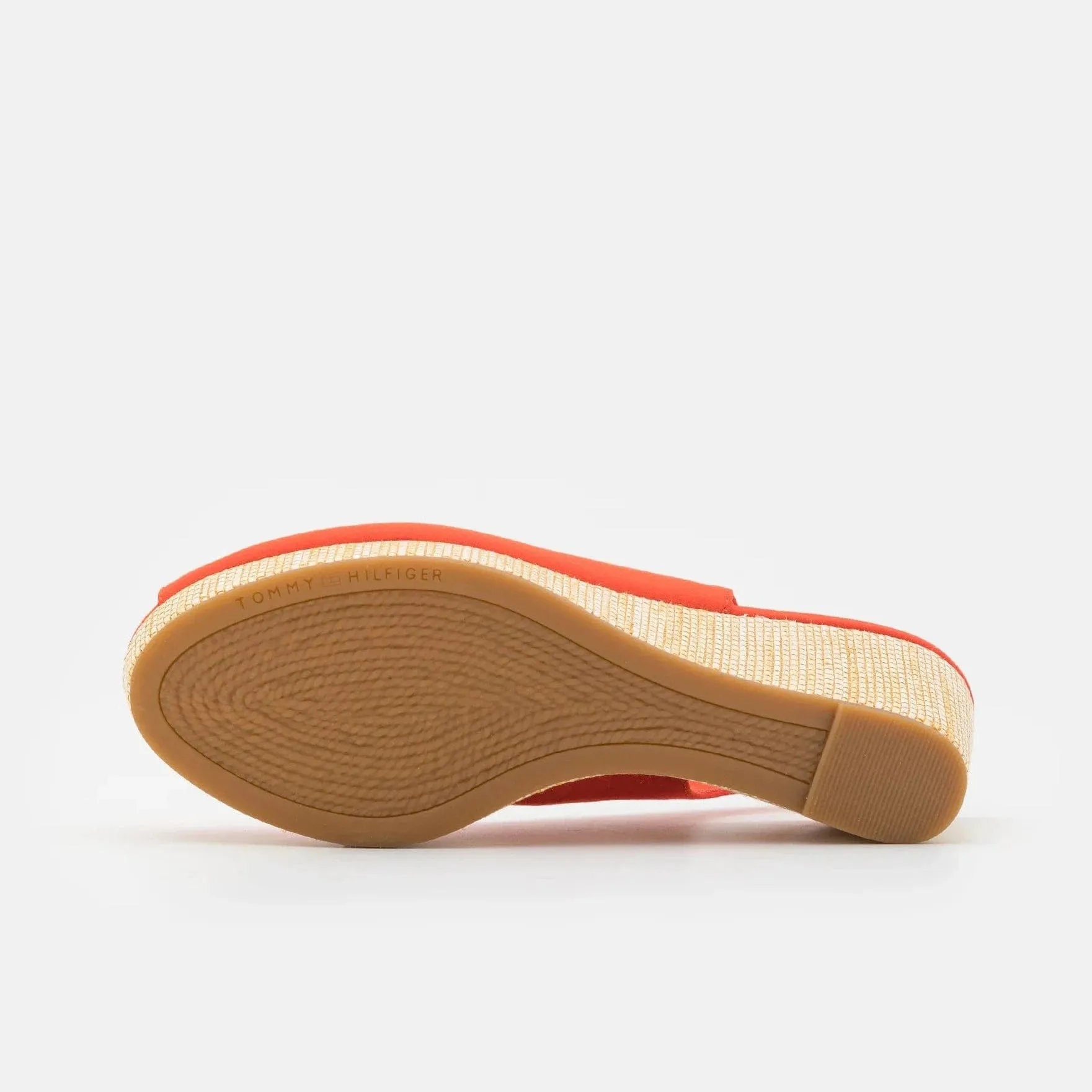 Tommy Hilfiger Elena Sling Back Wedge Sandals in Deep Orange