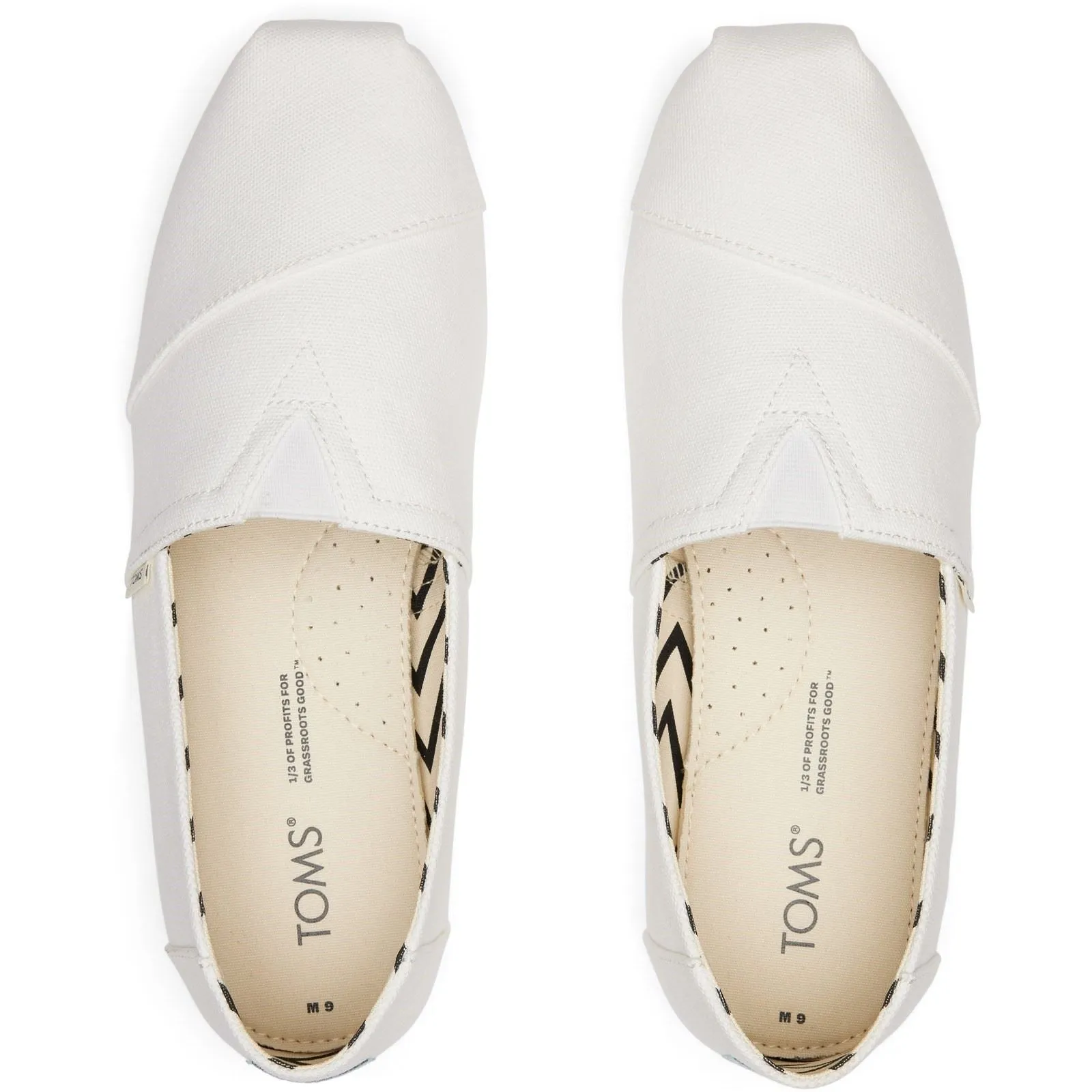 TOMS Alpargata White 100% Cotton Male Slip On Mens Shoes