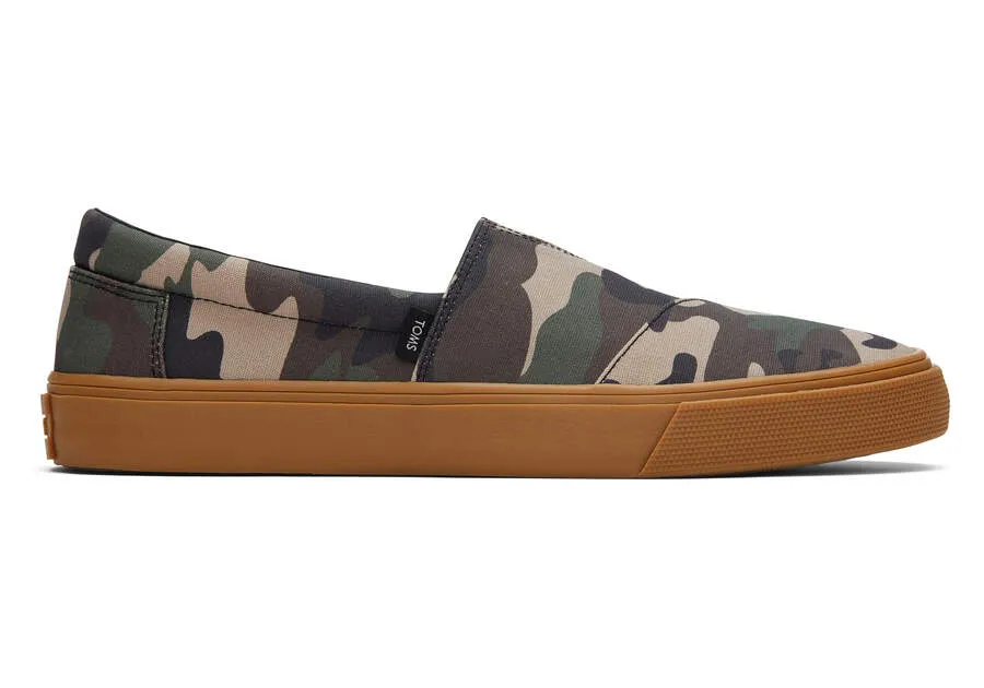 TOMS Mens Alpargata Fenix Slip On Camo Print Espadrille - Green Woodland
