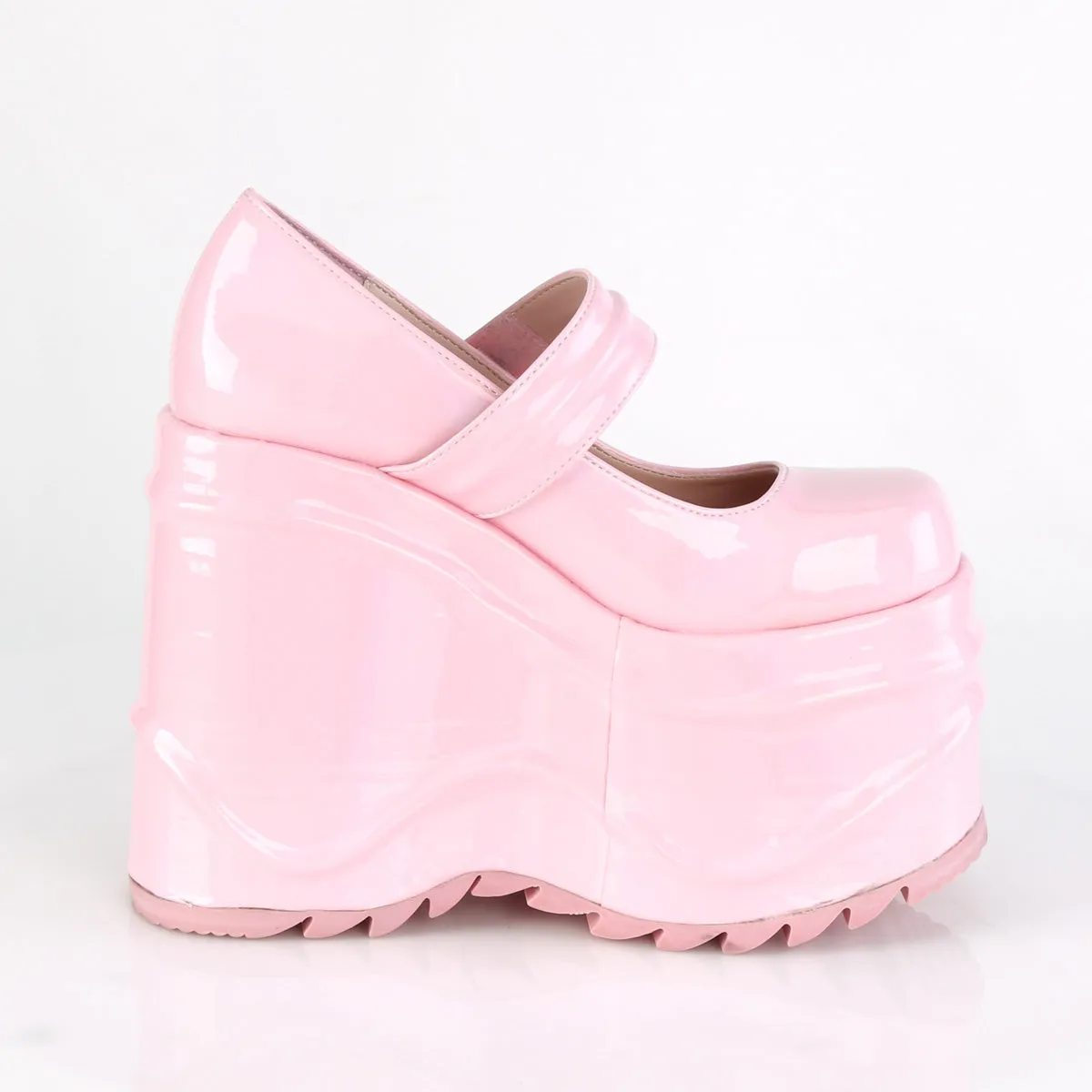 WAVE-32 DemoniaCult Baby Pink Hologram Sexy Women's Heels & Platform Shoes (Alternative Footwear)