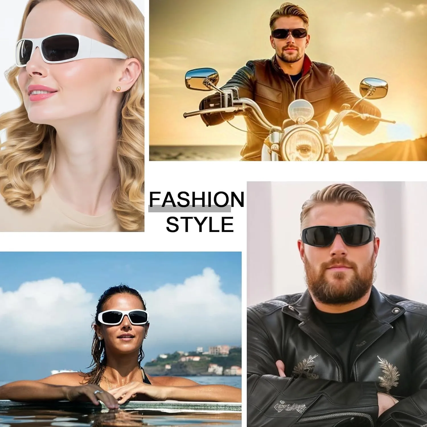 WISTON Wrap Around Sunglasses for Men Women Super Dark Blackout Sunglasses for Sensitive Eyes UV400 Protection W8005