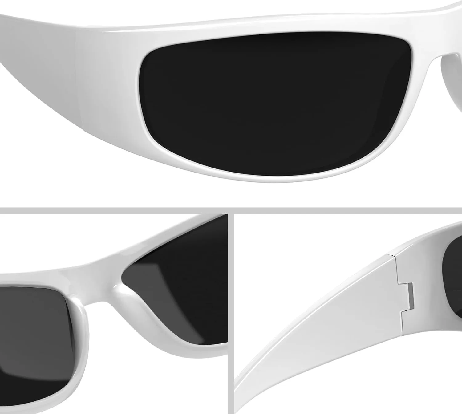 WISTON Wrap Around Sunglasses for Men Women Super Dark Blackout Sunglasses for Sensitive Eyes UV400 Protection W8005