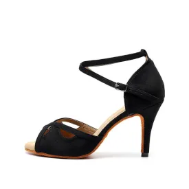 Women Flannel Suede Ankle Strap Latin Dance Shoes